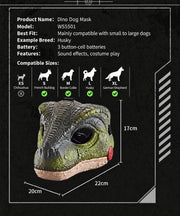 Doggo-Raptor dinosaur dog mask – view 5
